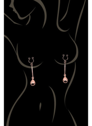 Bijou pince téton, forme perle doré rose - SO-0189